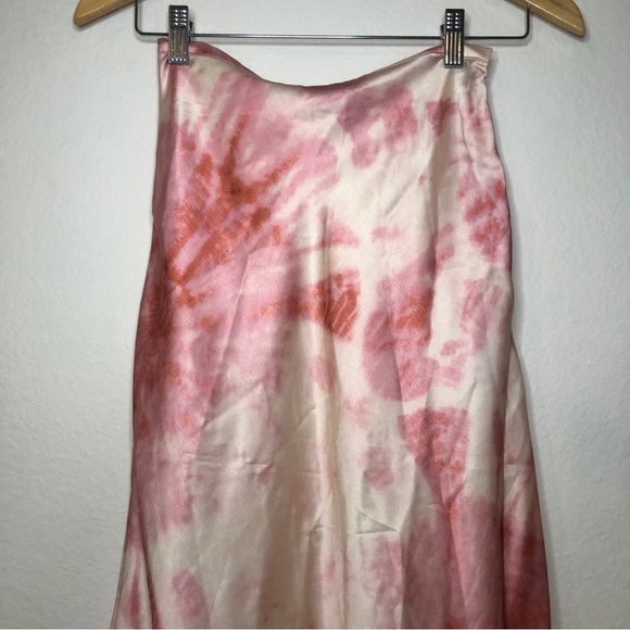 Lioness Silk Tie Dye Pink & Cream Midi Skirt Size XS - Picture 2 of 8
